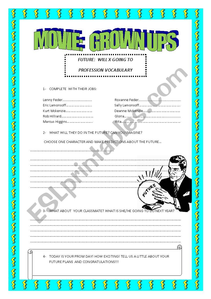 future with movie grown ups worksheet