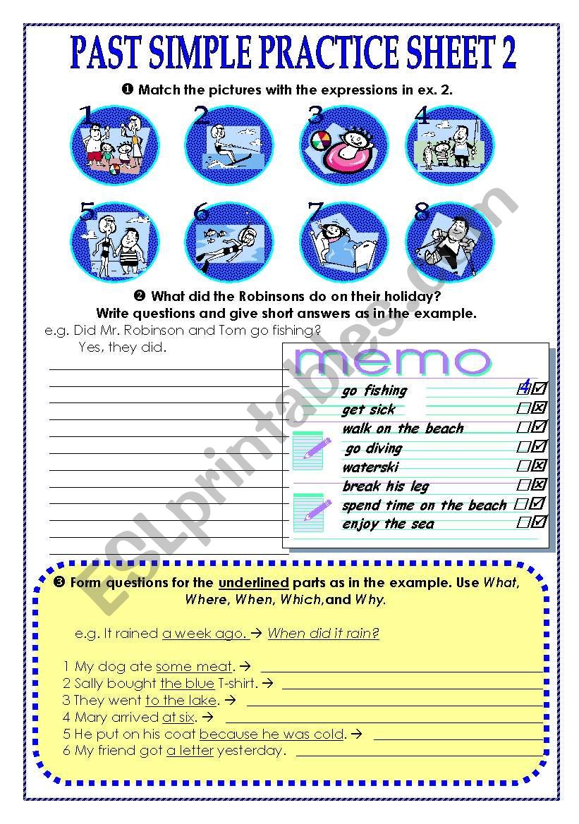 PAST SIMPLE PRACTICE 2 worksheet