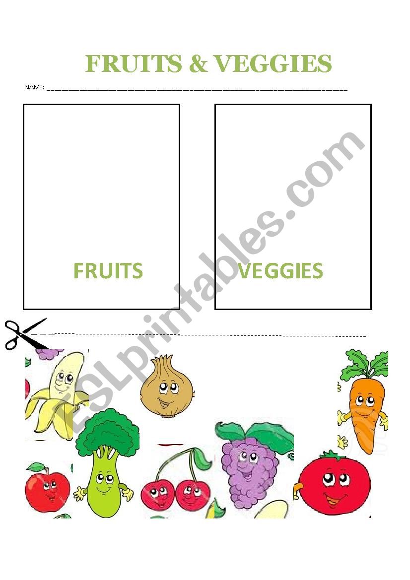 FRUITS AND VEGGIES  worksheet