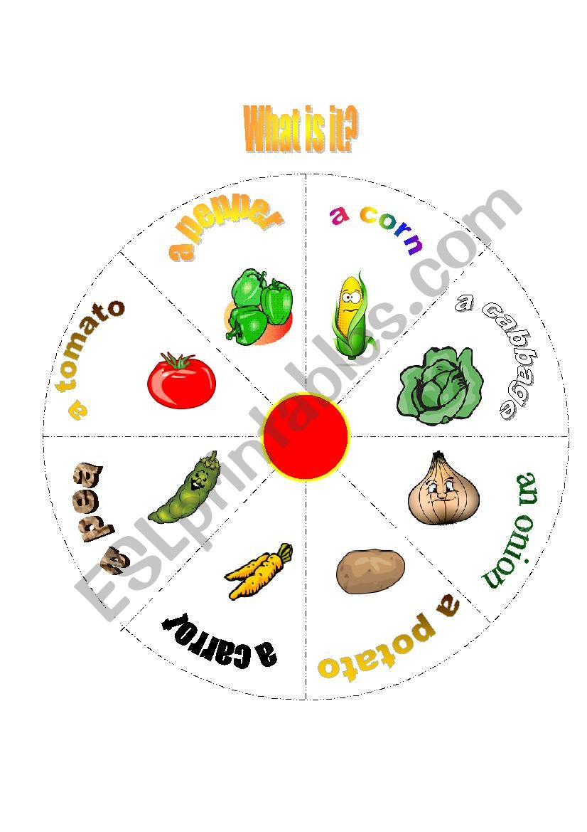 Vegetables worksheet