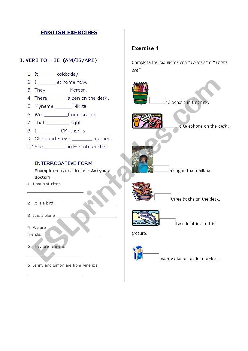 Verb To-Be worksheet