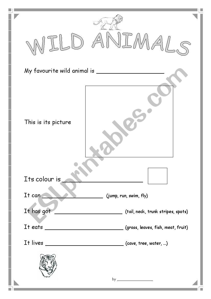 Wild animals worksheet