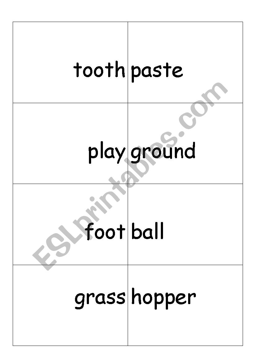 Compound Word Matching worksheet