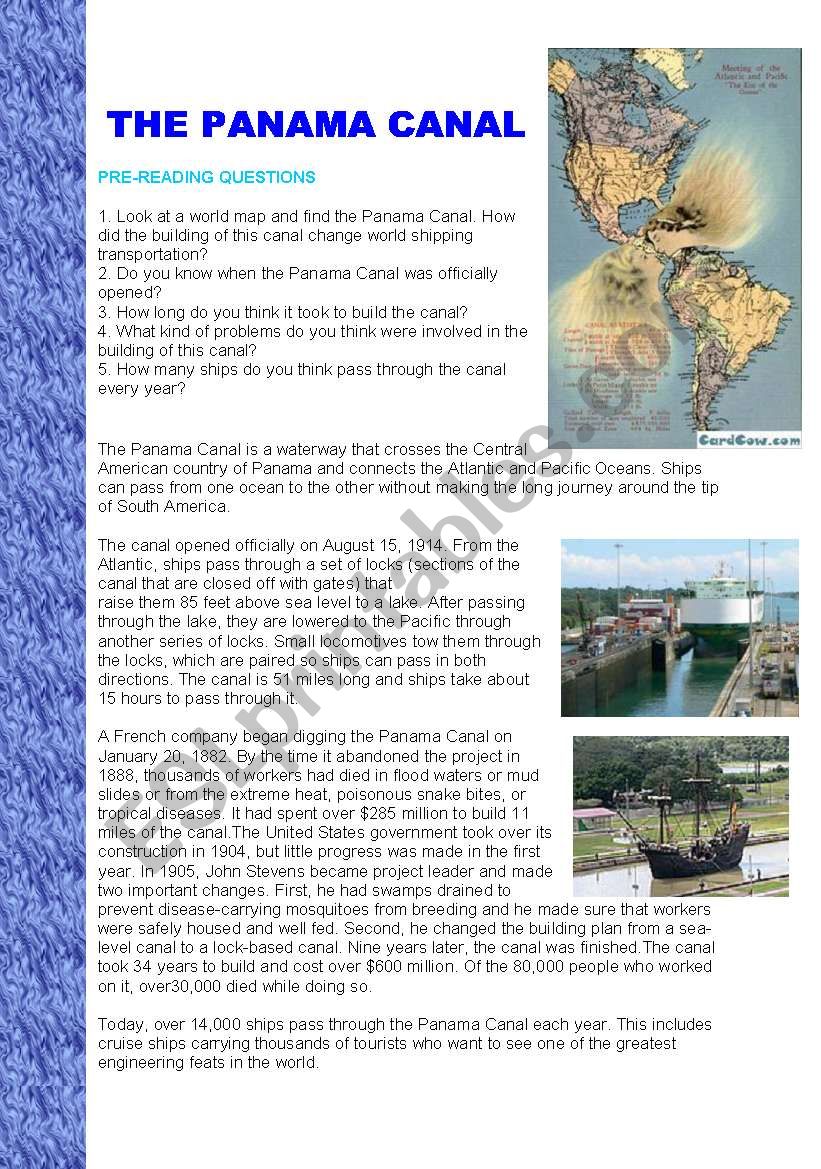 The Panama Canal worksheet