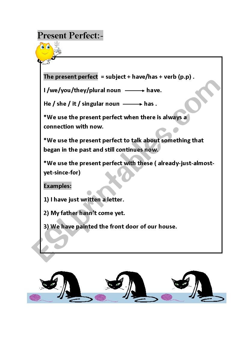 present perfect worksheet