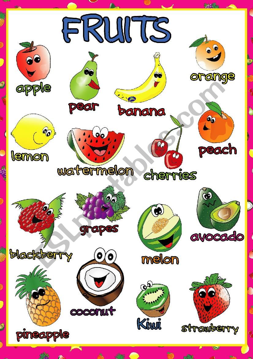 Fruits POSTER worksheet