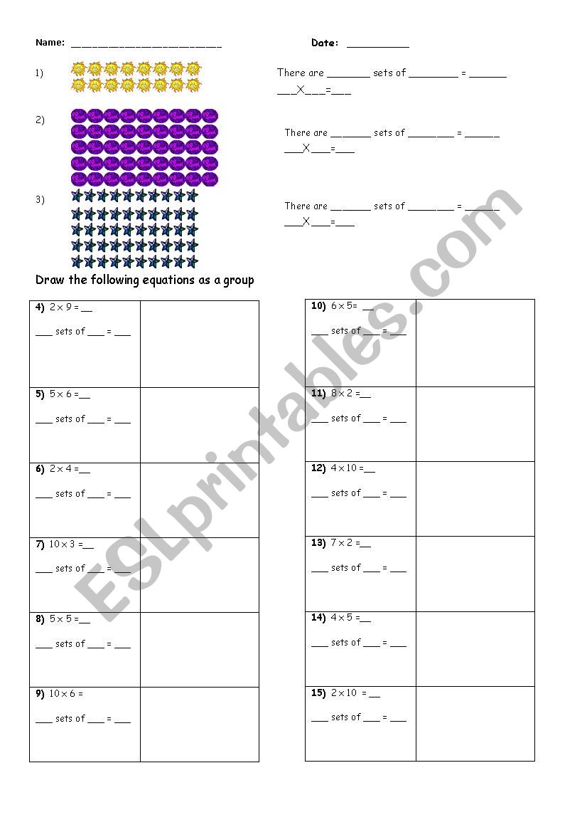 Grouping Sets to Multiply worksheet