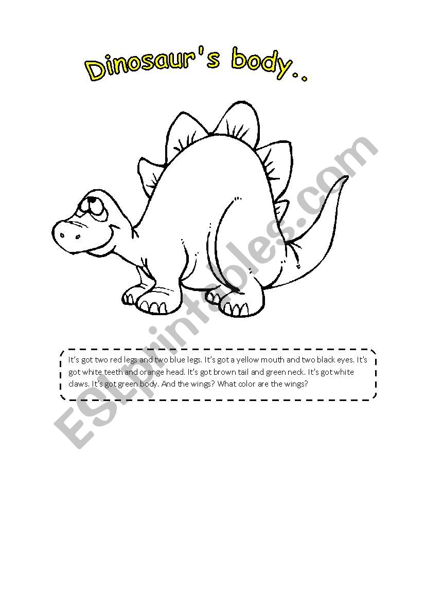 Dinosaurs body! worksheet