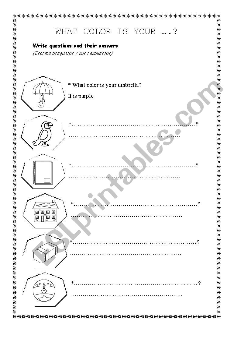 what color worksheet