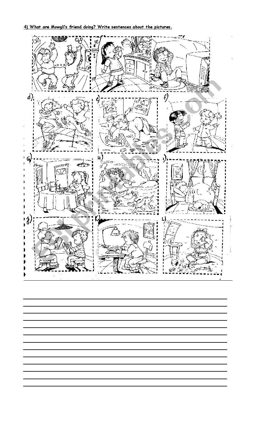 What are the children doing? worksheet