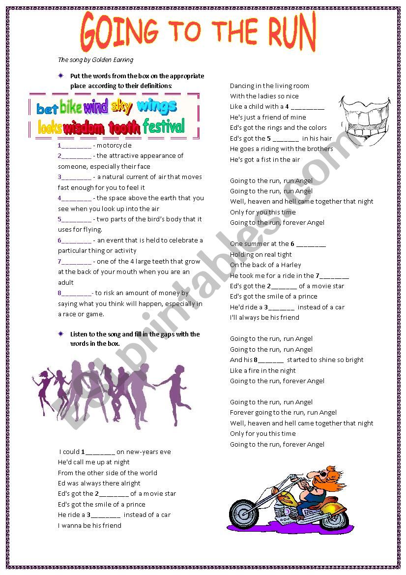 Song by Golden earring worksheet