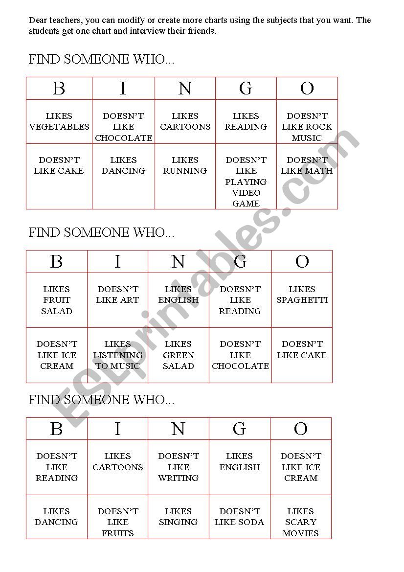 Bingo - find someone who... worksheet