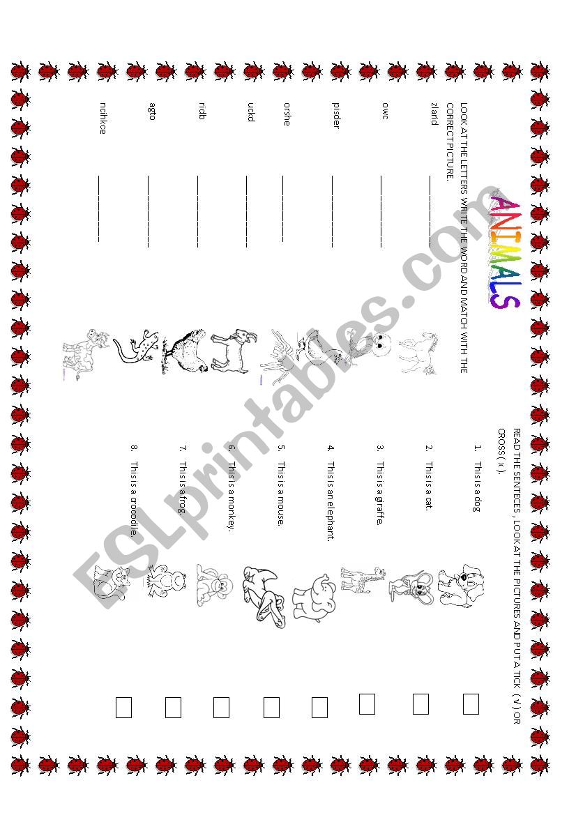 ANIMALS  worksheet