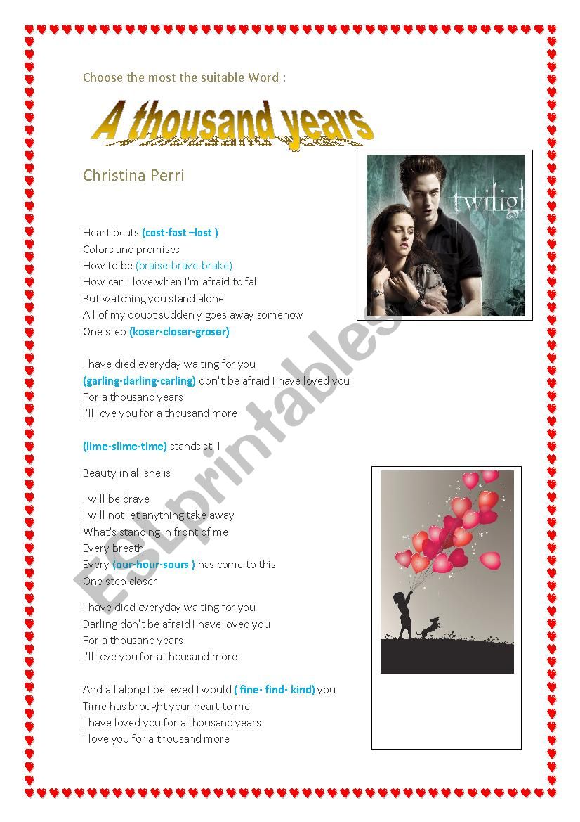 song activity - Thousands years