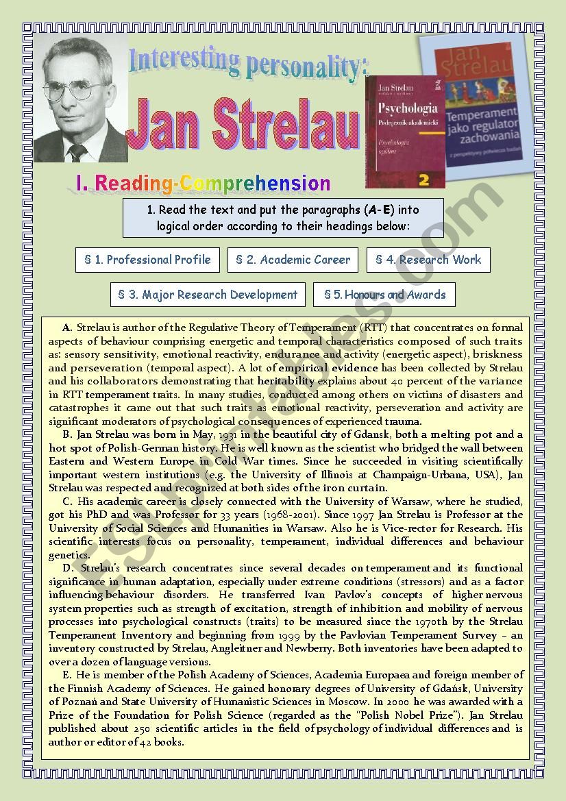 Interesting Personality: Jan Strelau