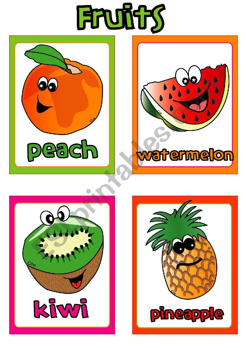 Fruit FLASHCARDS (3-4) worksheet