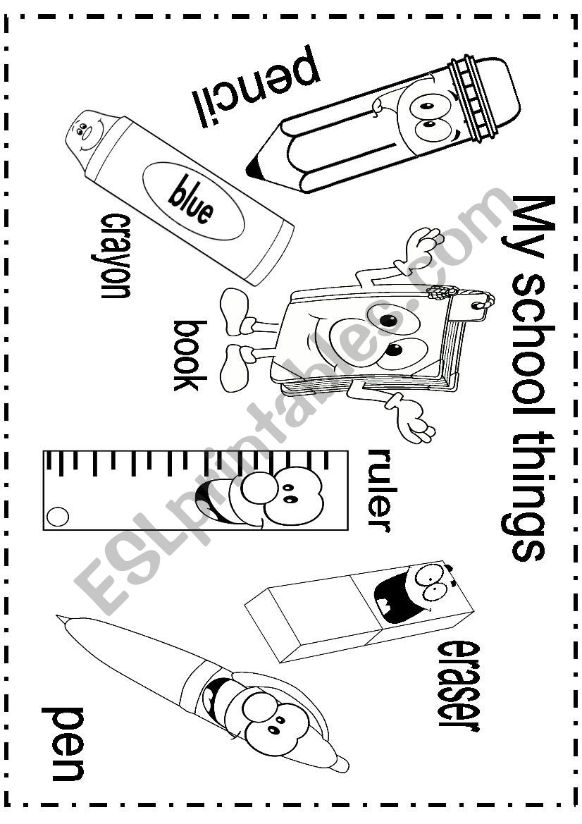 my school things worksheet