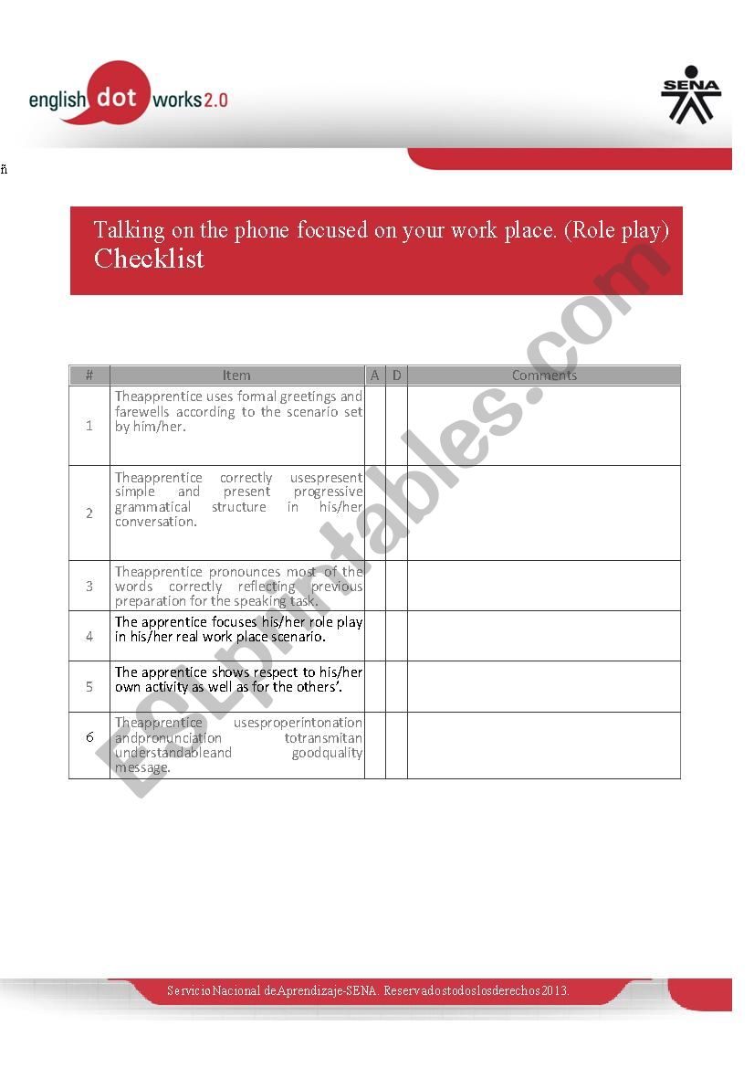 Talking on the phone worksheet