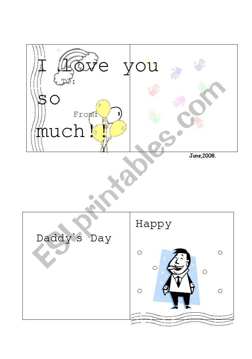 daddys day card worksheet