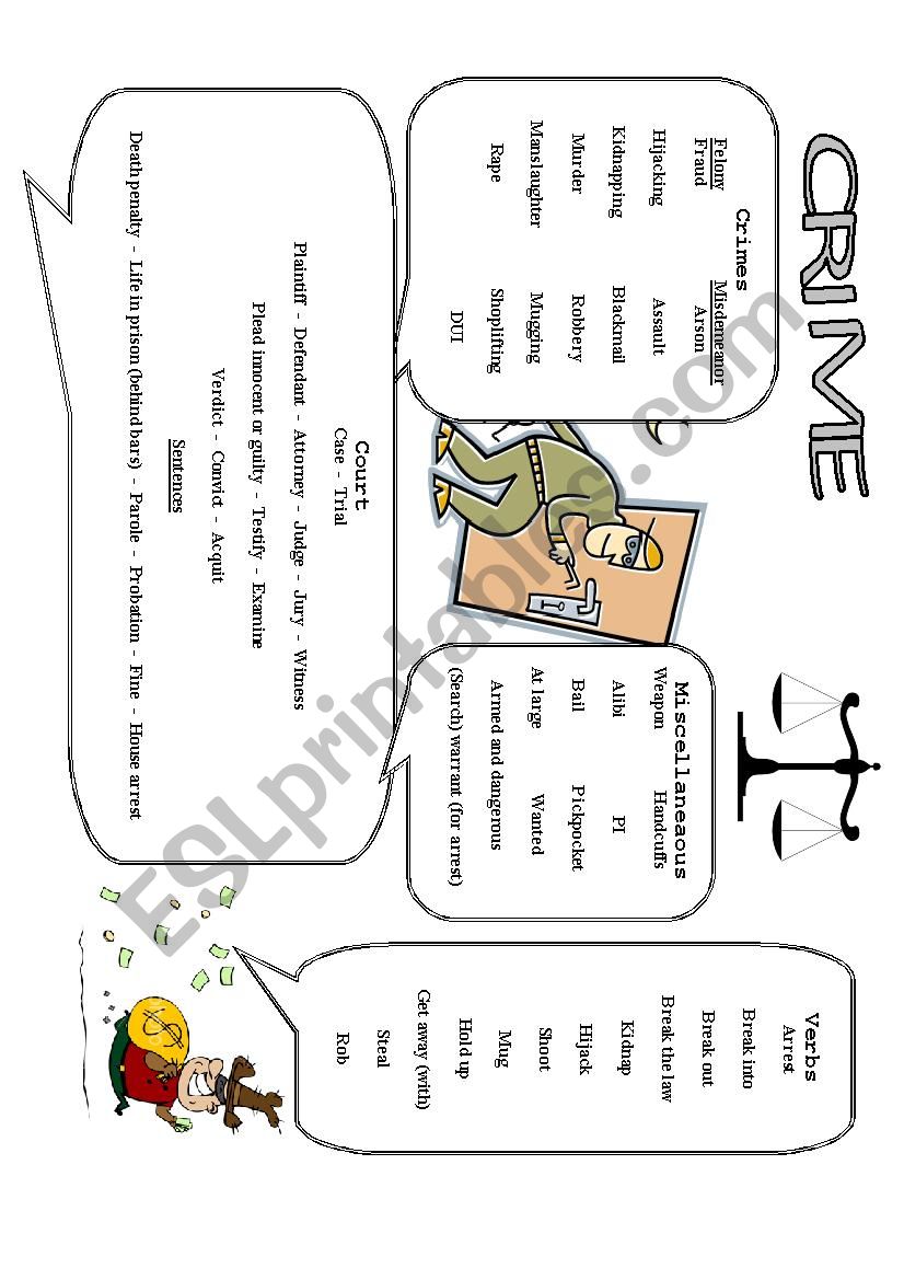 Crime Vocabulary worksheet