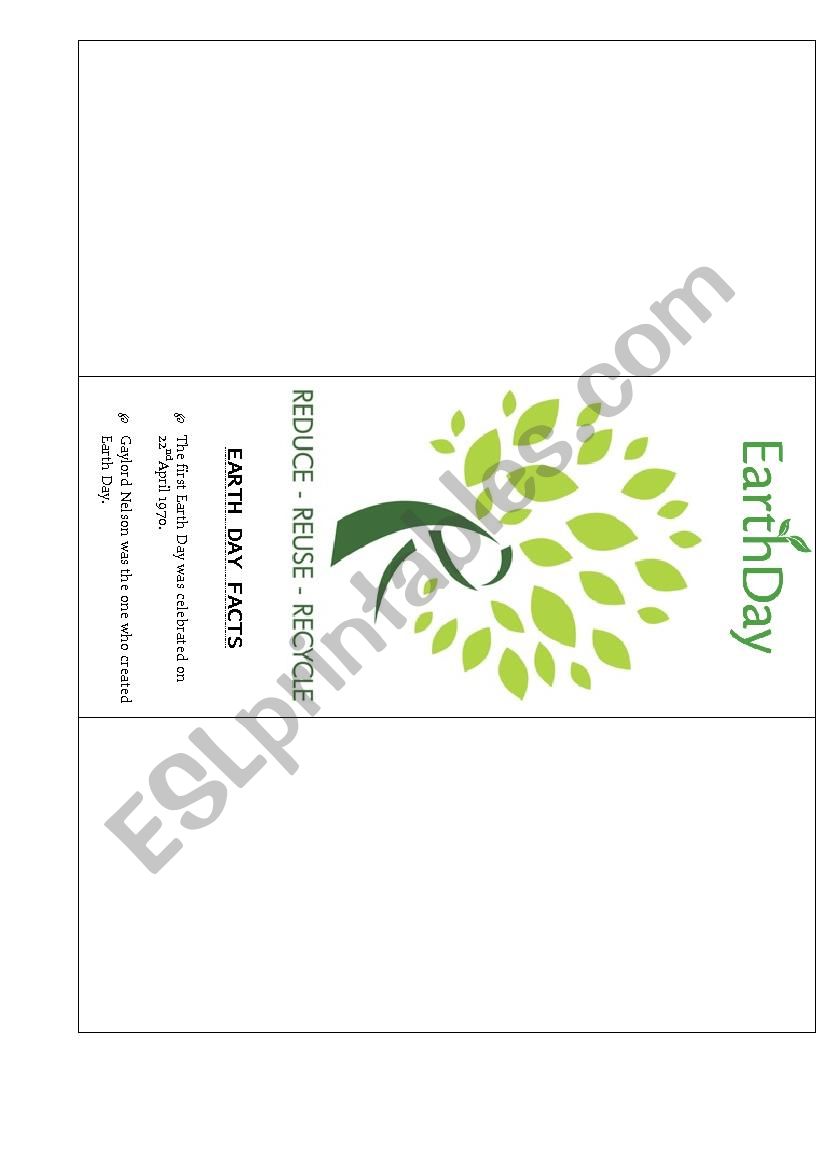 Earth Day Brochure worksheet