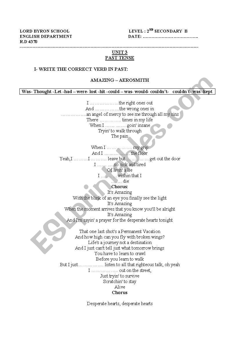 complete and sing!! worksheet