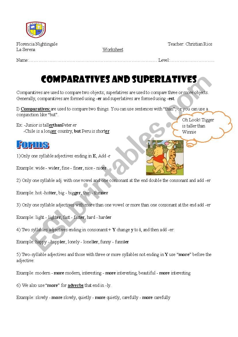 Comparatives and Superlatives 