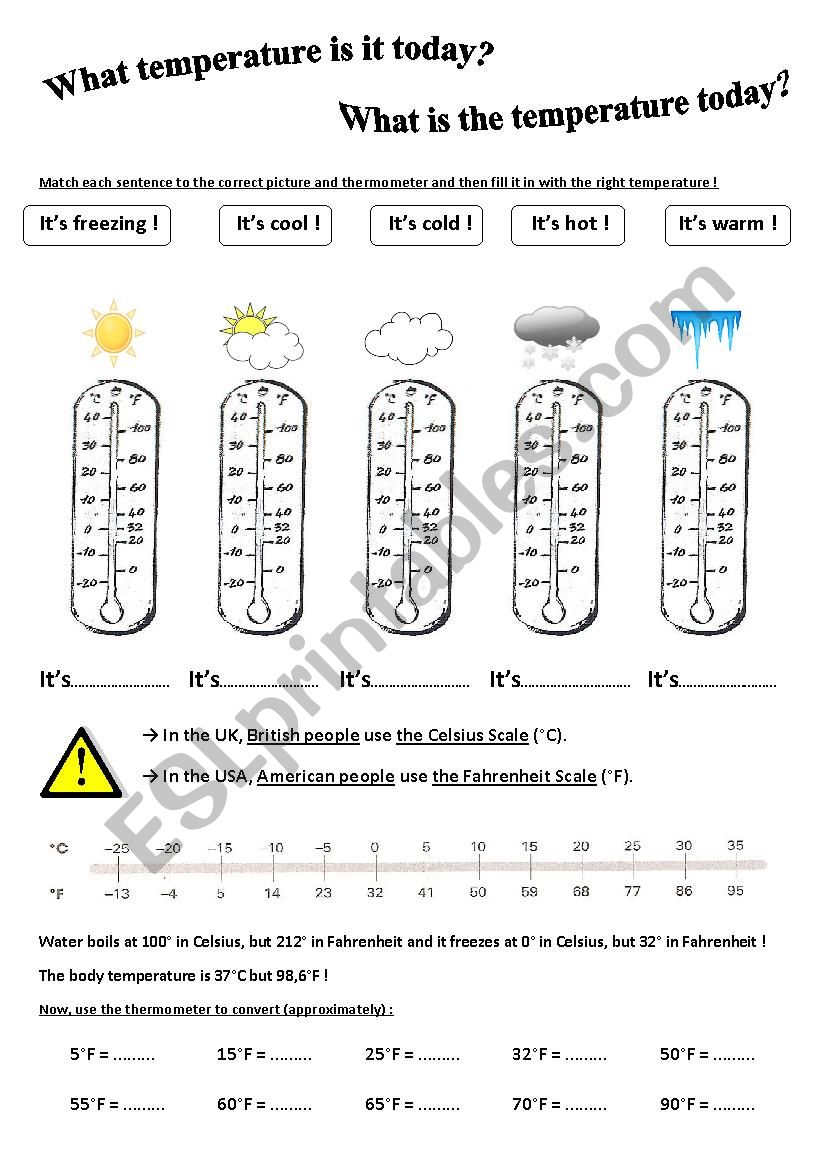Weather and Temperature Worksheet