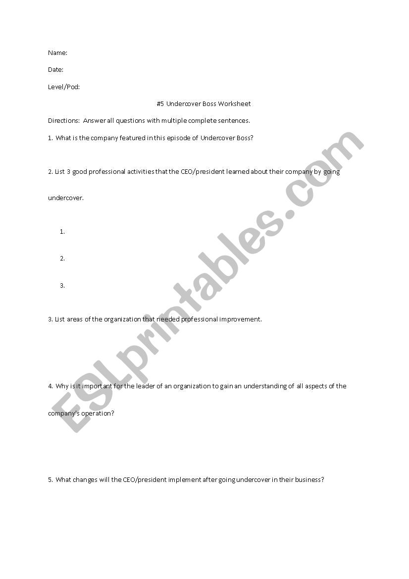 worksheet worksheet