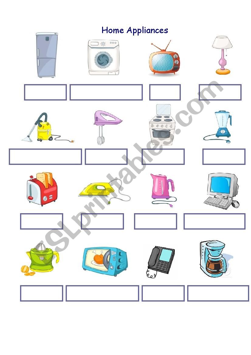 Applicance worksheet