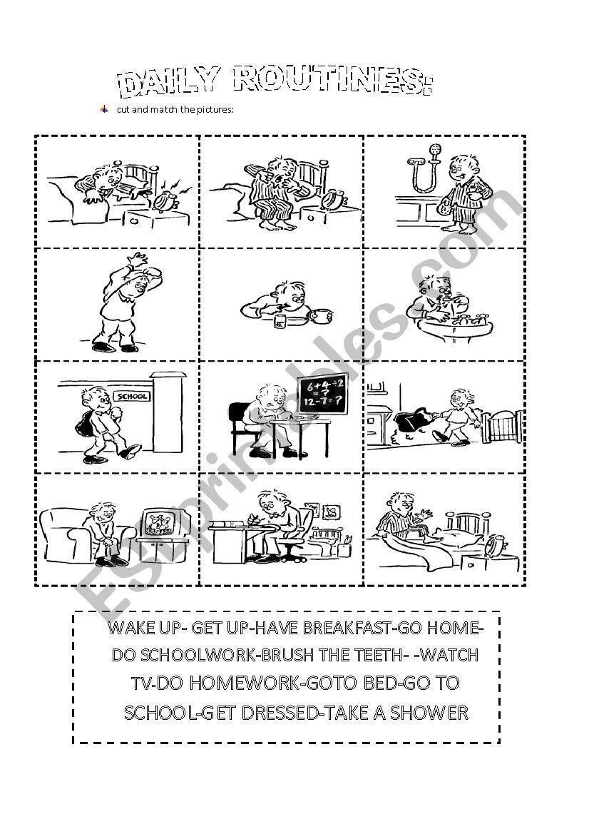  daily routines worksheet