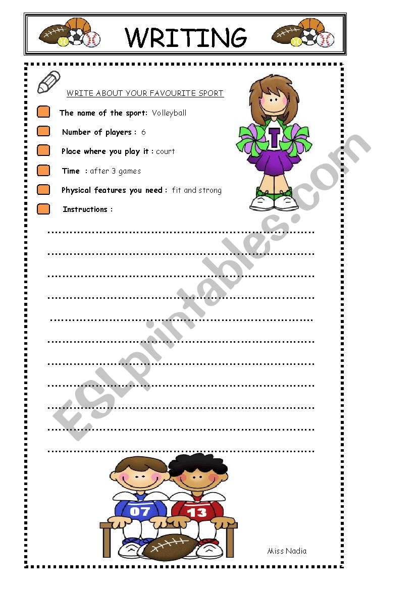 writing-sport worksheet