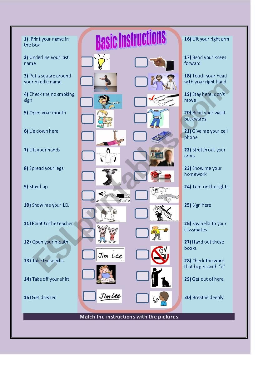 BASIC INSTRUCTIONS worksheet