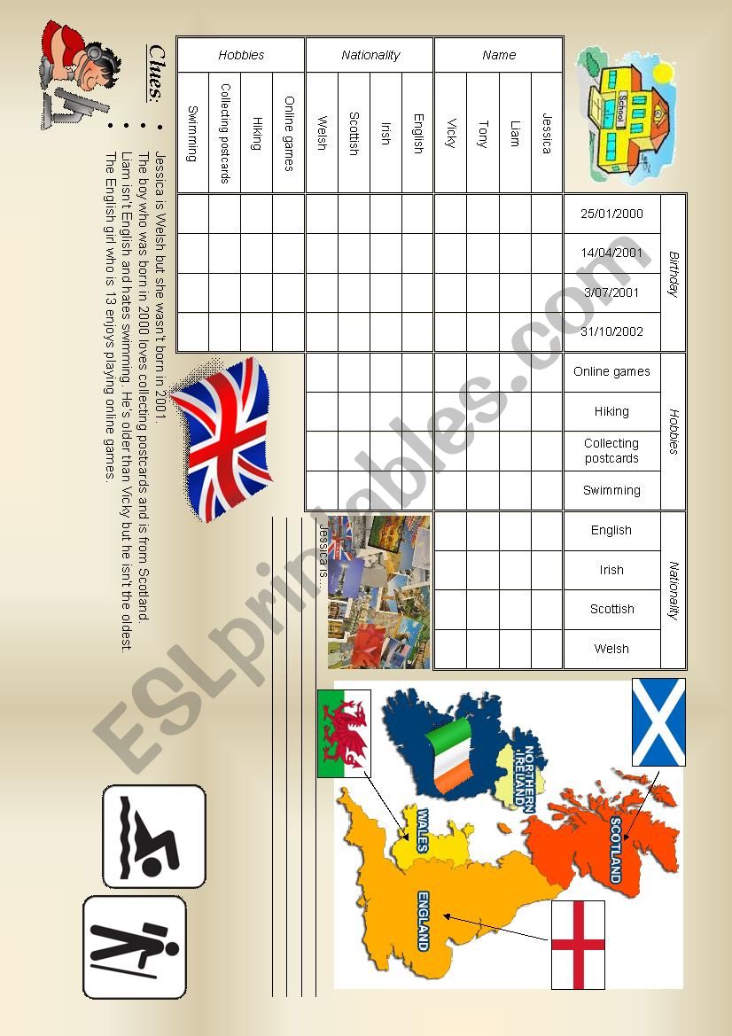 logic game 17 - meet 4 british teenagers