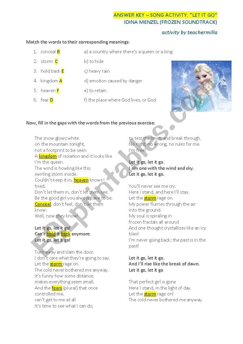 frozen 2 songs let it go