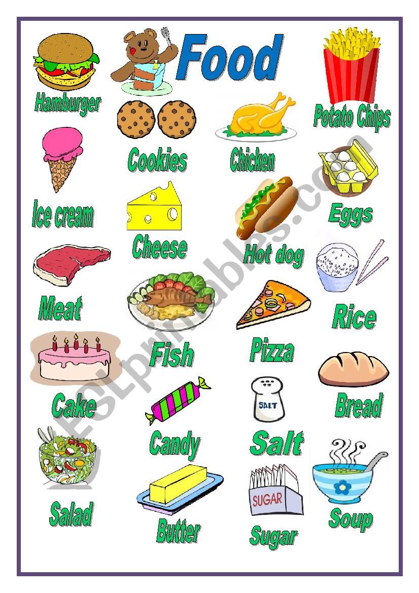 FOOD PICTONARY worksheet