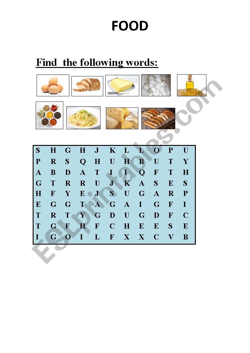 Food worksheet