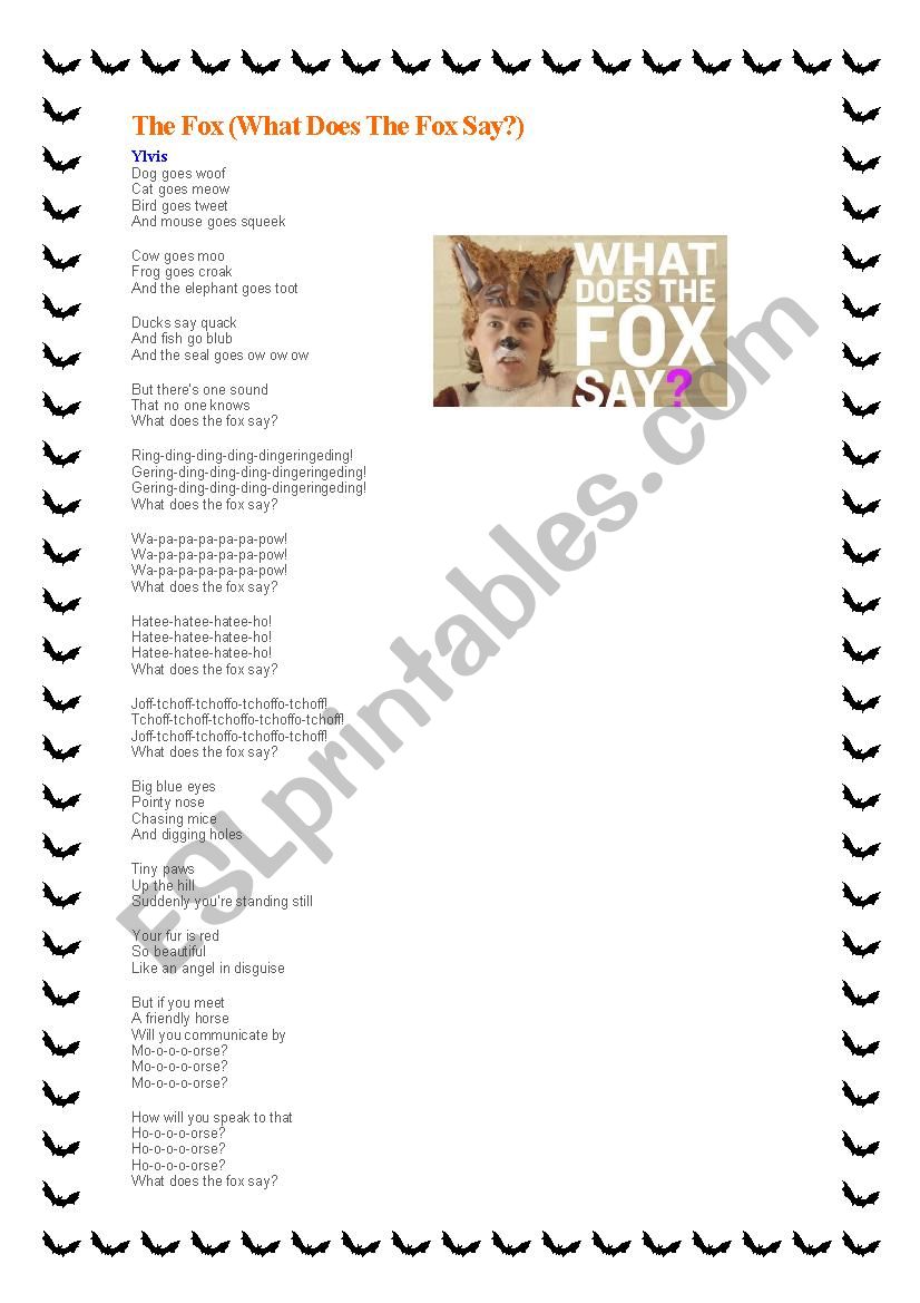 what does the fox say ? worksheet