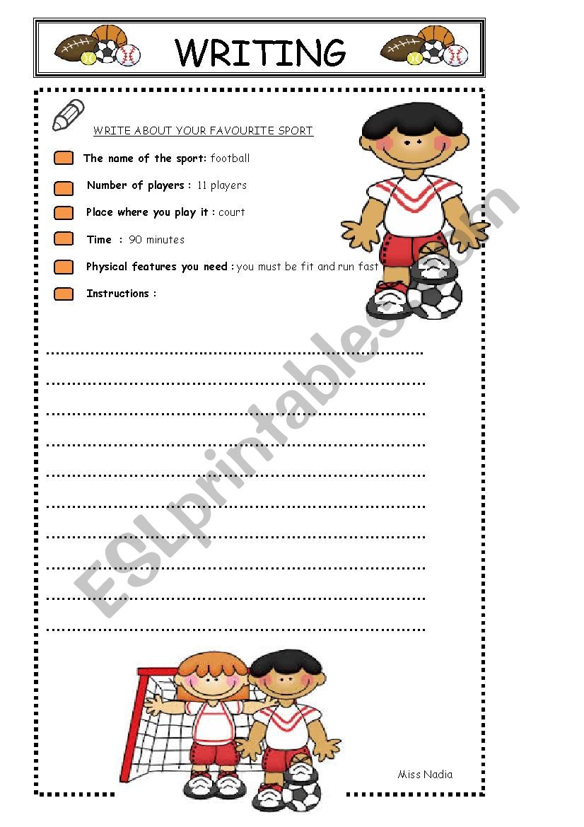 writing-sports 3 worksheet