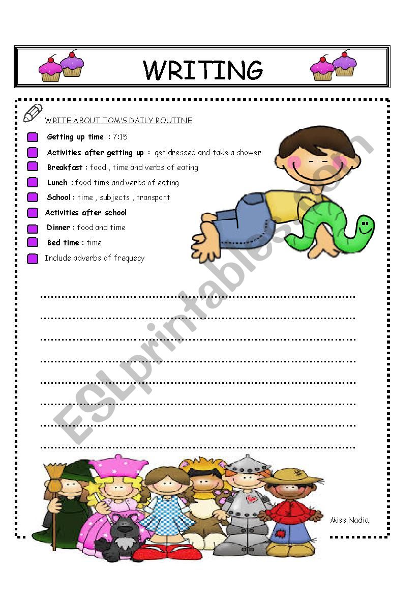 writing-daily routine 2 worksheet