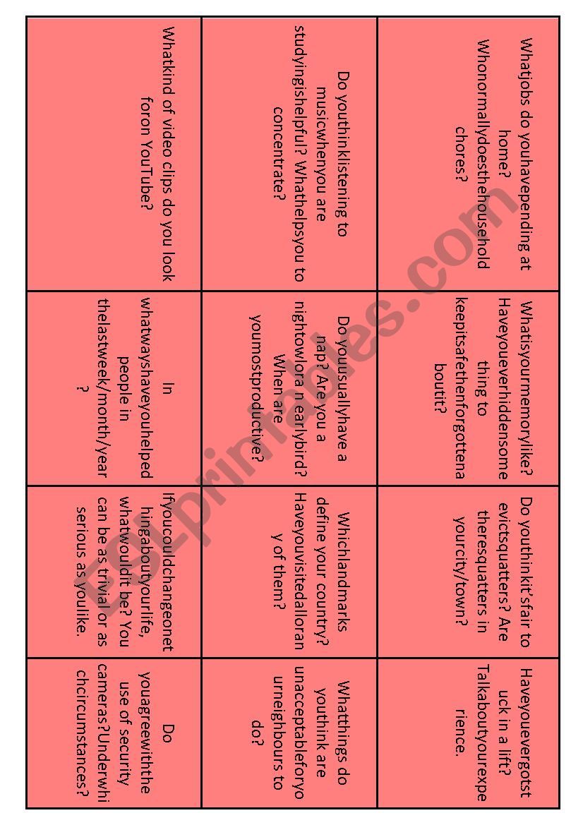 Conversation Starters 2 worksheet