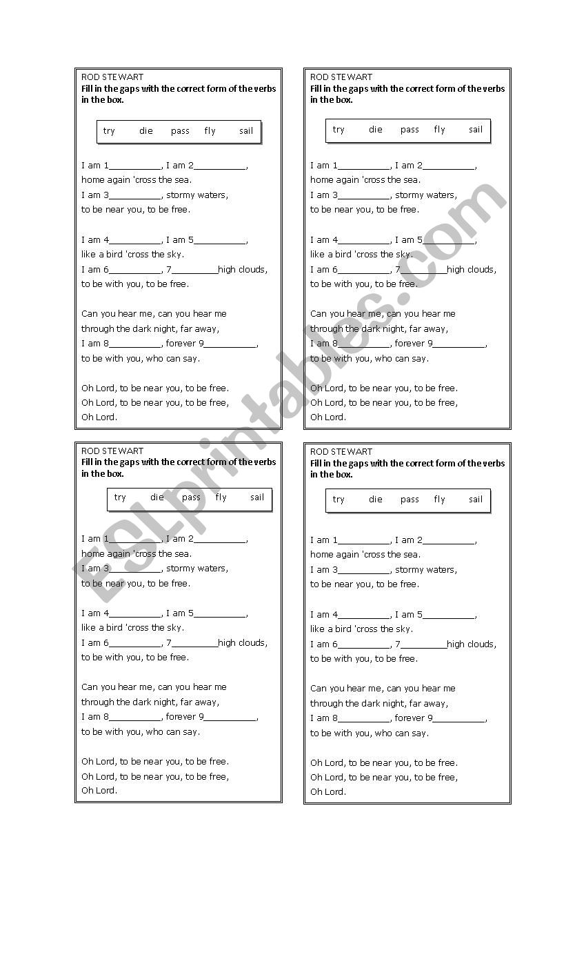 I am sailing  worksheet