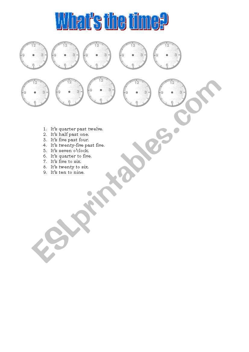 the time worksheet