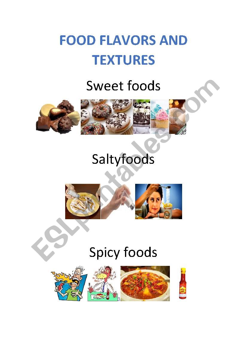 FOOD FLAVORS AND TEXTURES worksheet