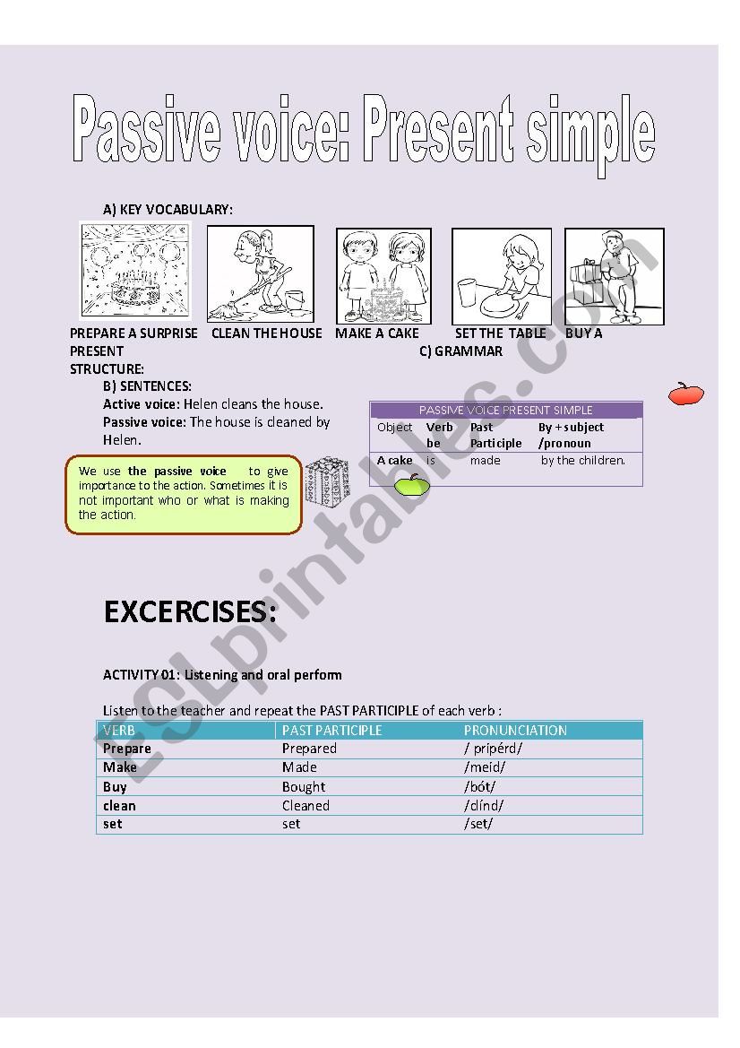 Passive voice : Present simple