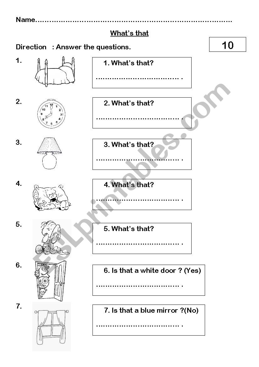 Whats that? worksheet