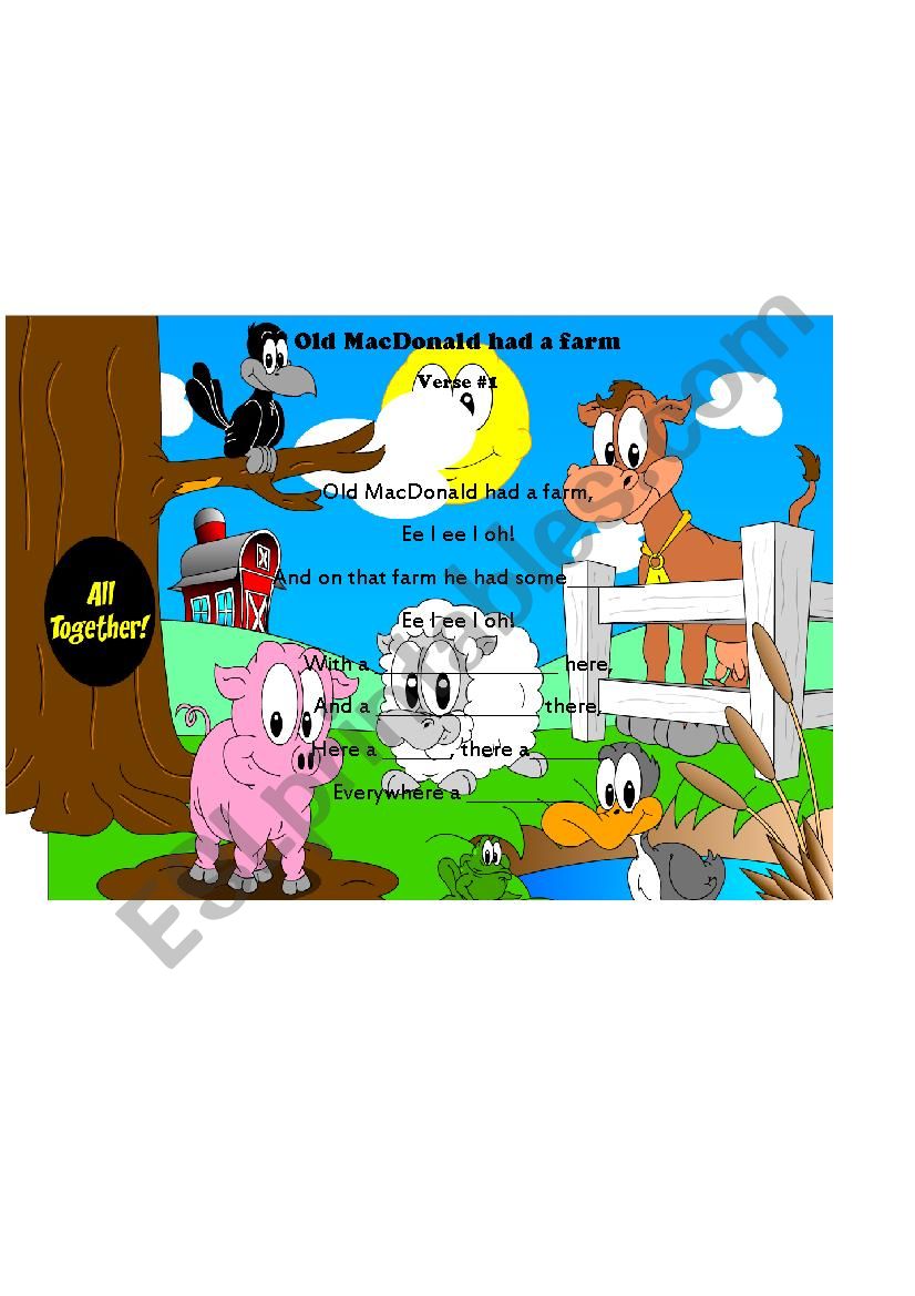 Old Macdonald has a farm - ESL worksheet by Jaquido