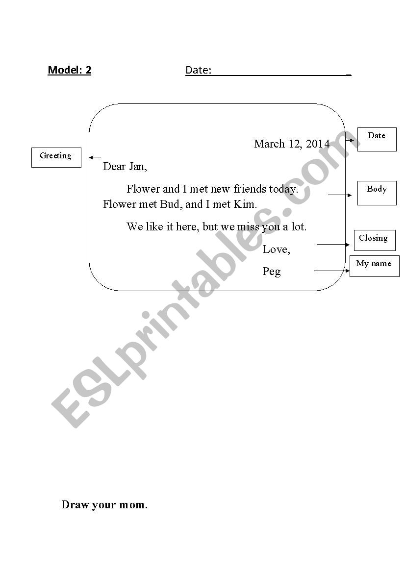 Writing Grade 1 Sample 2 worksheet