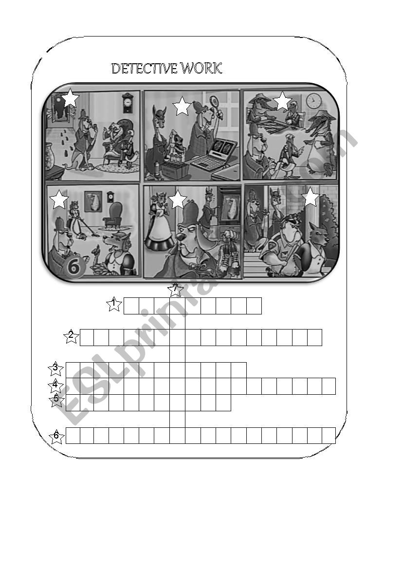 detectives crosswords worksheet