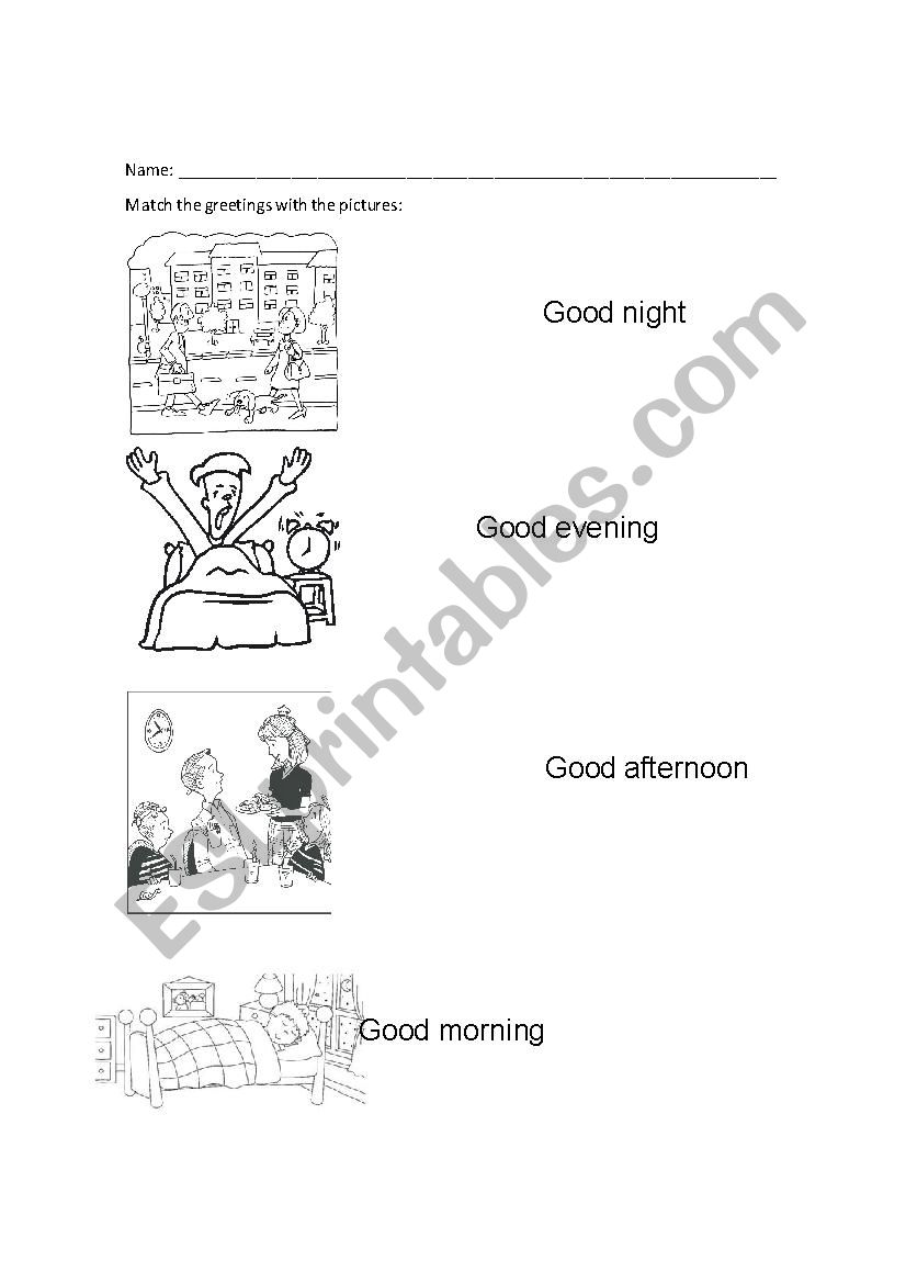 greetings worksheet worksheet